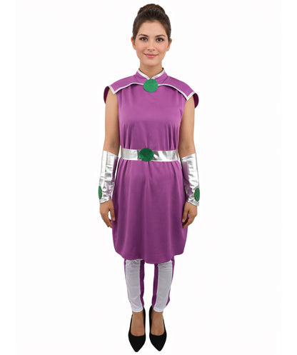 Girl's Superhero Deluxe Starfire Costume - Vibrant and Detailed, Perfect for Cosplay and Themed Events
