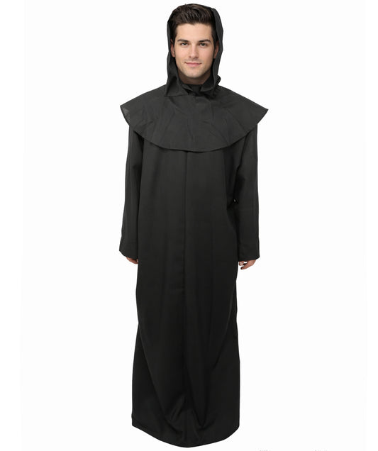 HPO Men's Deluxe Full-Length Layered Robe Costume - Black | Elegant and Stylish Outfit