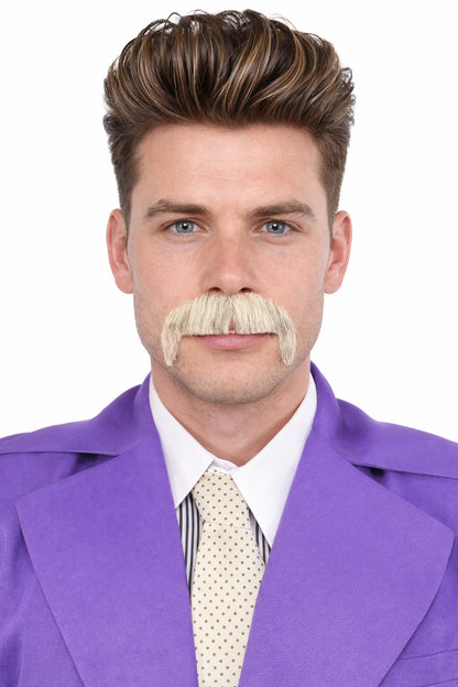Men's Horseshoe Human Hair Mustache Styles | Facial Hair Multiple Colors Option | HPO