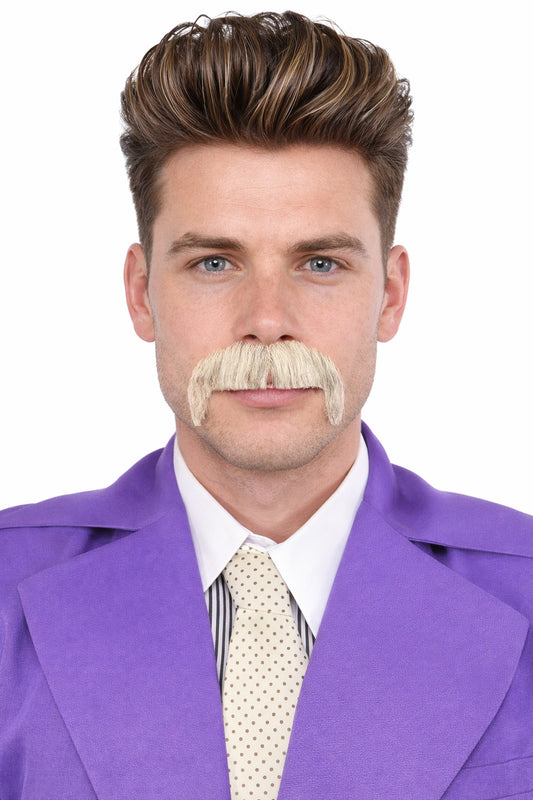 Men's Horseshoe Human Hair Mustache Styles | Facial Hair Multiple Colors Option | HPO