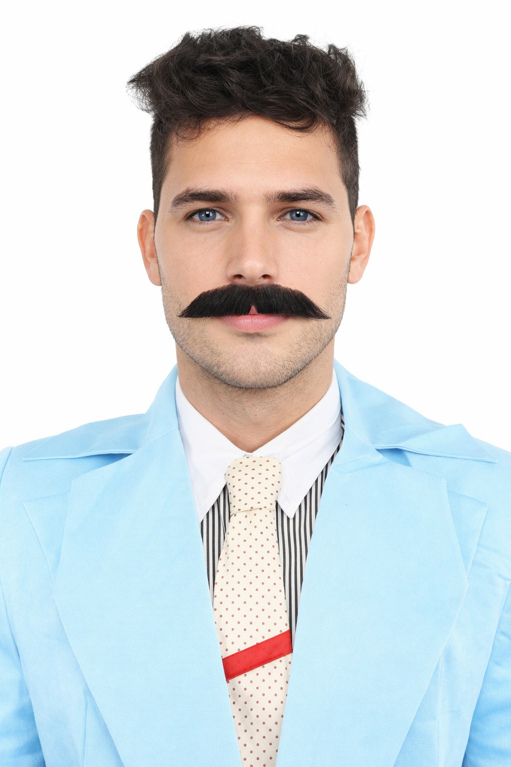 HPO Men's German Physicist Mustache Set Gray Fancy Facial Hair
