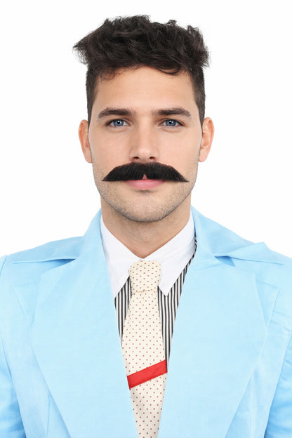HPO Men's German Physicist Mustache Set Gray Fancy Facial Hair