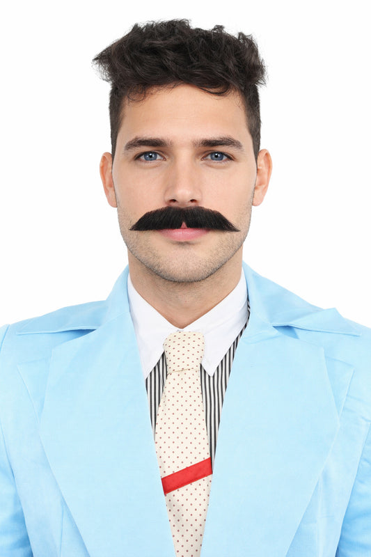 HPO Men's German Physicist Mustache Set Gray Fancy Facial Hair