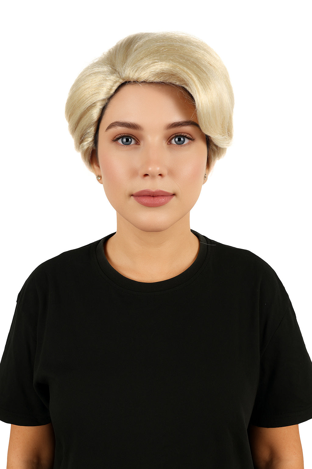 HPO Women’s Blonde Updo Wig – Strong Female Leader Headpiece | Elegant Side Part Costume Wig for Halloween, Cosplay & Uniformed Characters