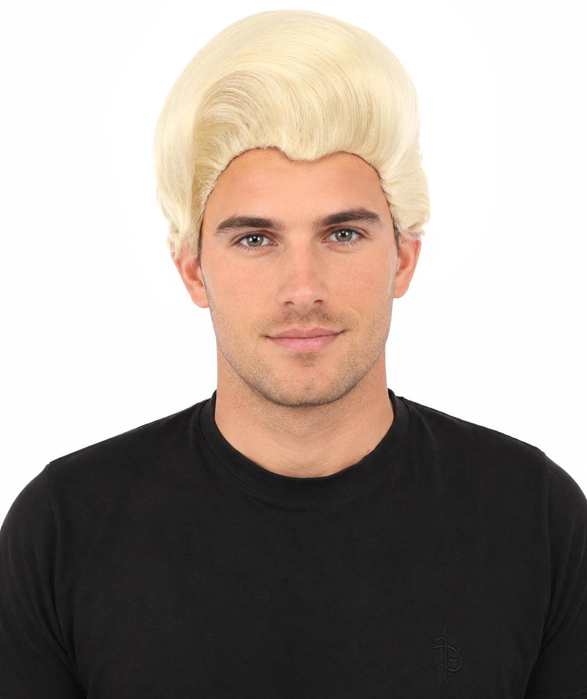 HPO Adult & Teen Men's Sleek Updo Theatrical Wig | Icy silver tone, create of synthetic fiber, striking swept front volume, breathable base | Party, Halloween, theater, drag, performance, costume events