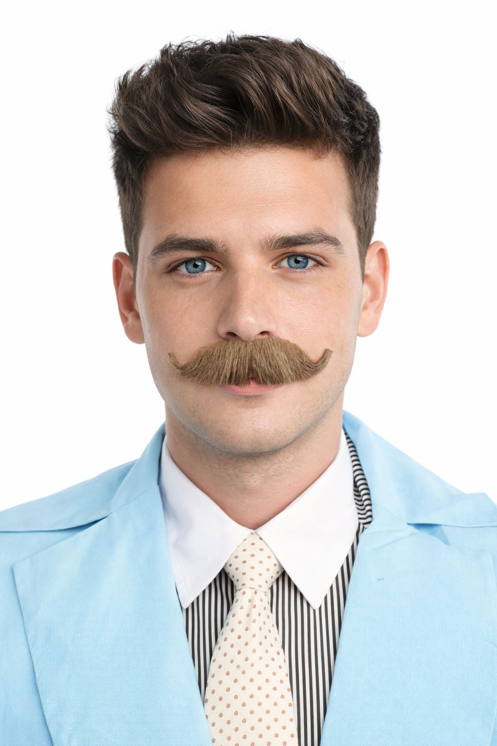 HPO Men's Fake Human Hair Western Doc Mustache | Multiple Color Options