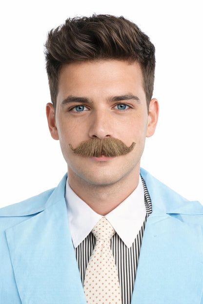 HPO Men's Fake Human Hair Western Doc Mustache | Multiple Color Options