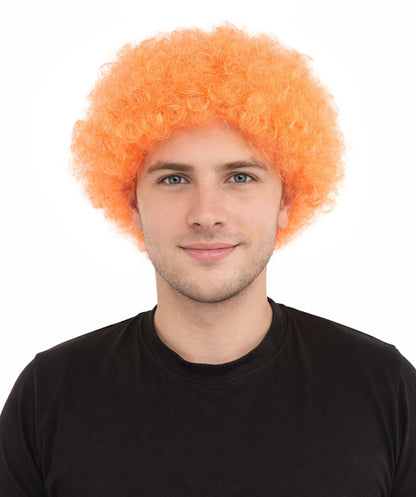 HPO Men's Afro Style Clown Wig with Standard Cap  | Flame-Retardant Synthetic Fiber | Ideal for Parties, Cosplay, and Themed Events