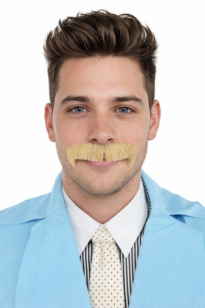 Premium Horseshoe Facial Hair White & Blonde Moustache | HPO