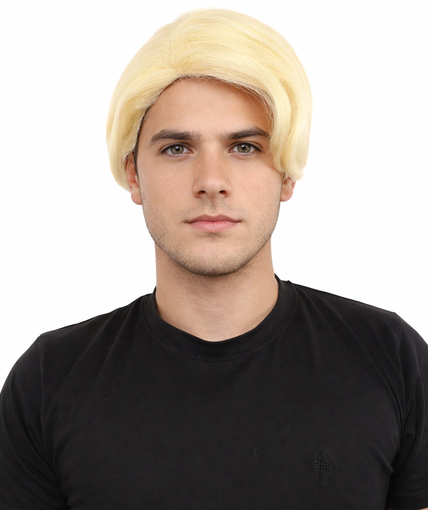 HPO Men’s Blonde Wig with Long Side Bangs  | Flame-retardant Synthetic | Ideal for Cosplay, Halloween & Party Looks