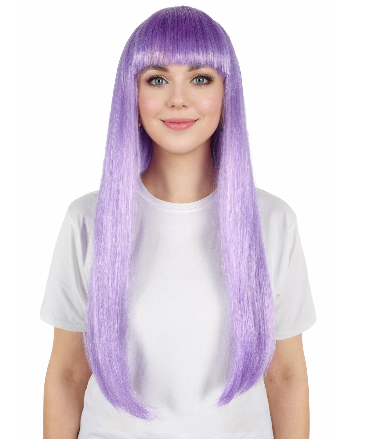 HPO Women's Vibrant Lavender Roleplay Purple Wig | Flame-resistant Synthetic Fiber with Capless Cap | Ideal for party, Halloween, cosplay, theater, drag, performance, costume events