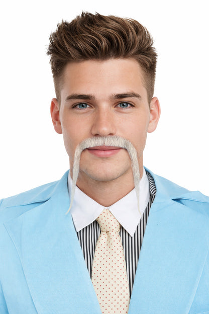HPO  Men's Chinese Super Villain Fake Human Hair Mustache