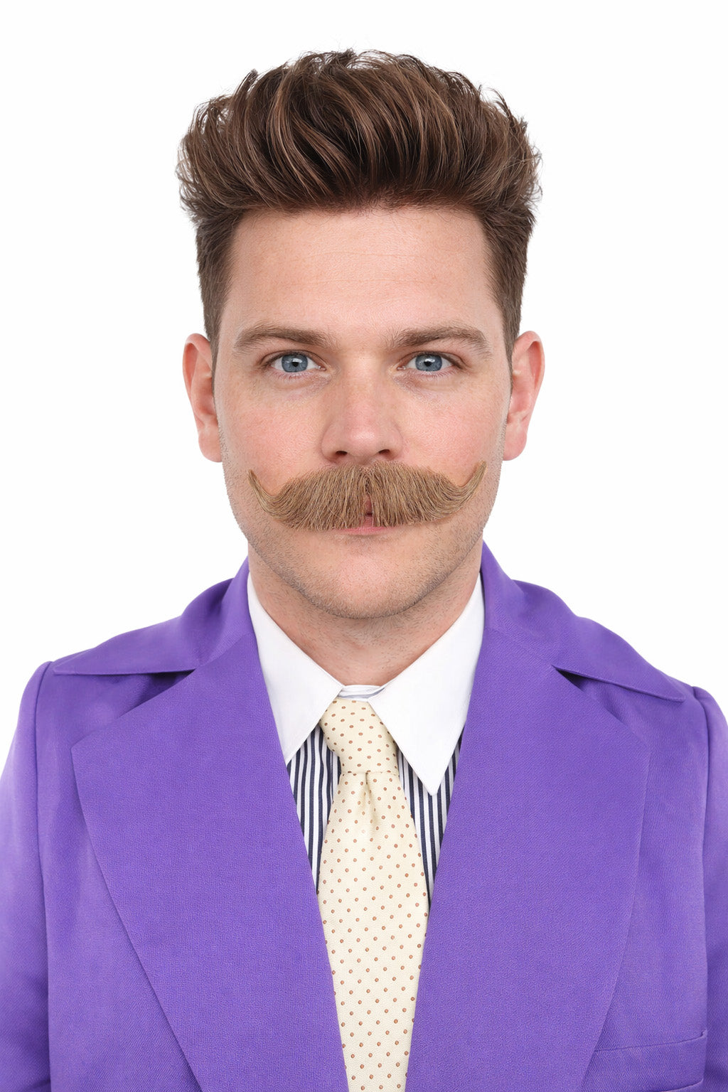 HPO Men's Realistic Fake Imperial Human Hair Mustache | Multiple Color Options