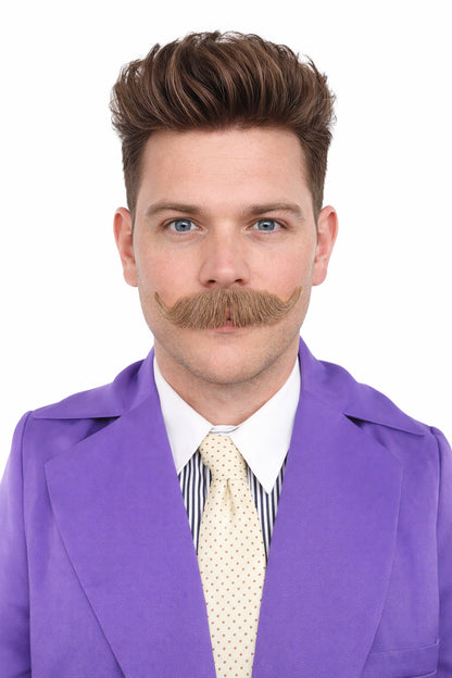 HPO Men's Realistic Fake Imperial Human Hair Mustache | Multiple Color Options