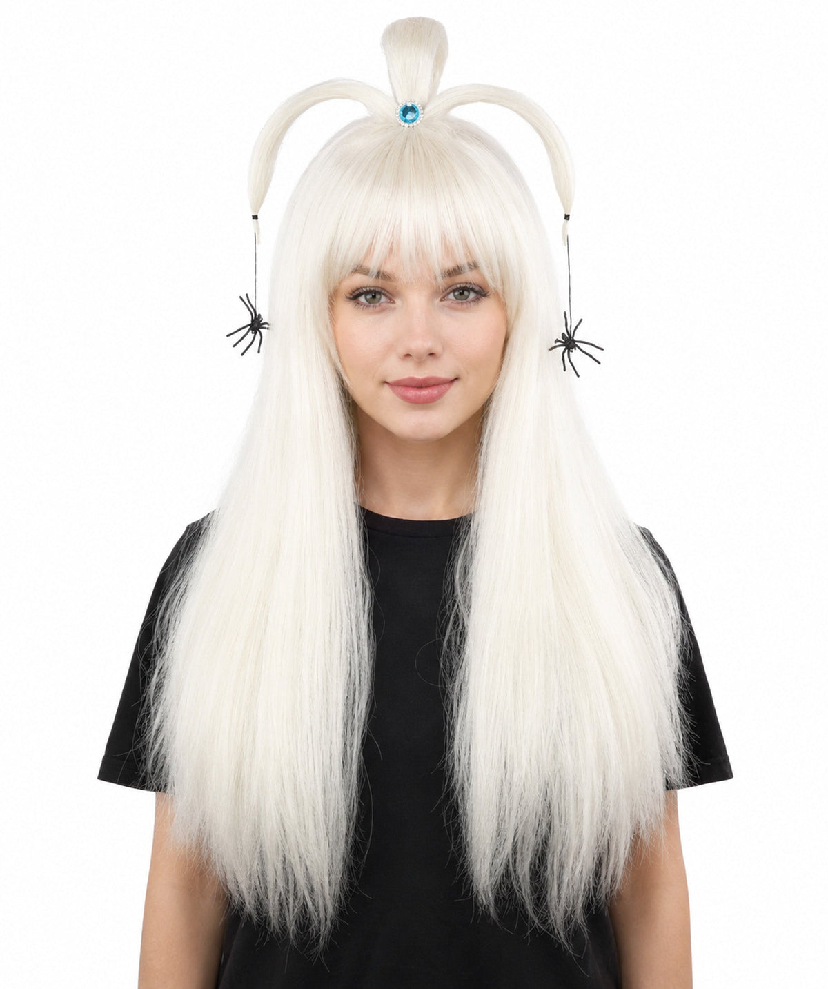 HPO Adult Women's Spider Gothic Sculpted Wig | Multiple Color Options, create of synthetic fiber, architectural spider-leg loops with blunt bangs, breathable base | Party, Halloween, theater, drag, performance, costume events