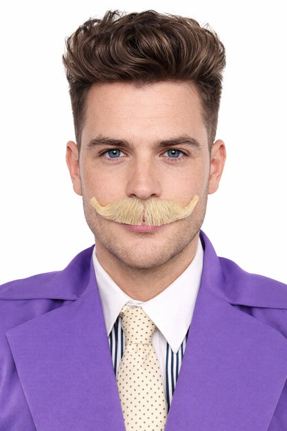 HPO Men's Realistic Fake Imperial Human Hair Mustache | Multiple Color Options
