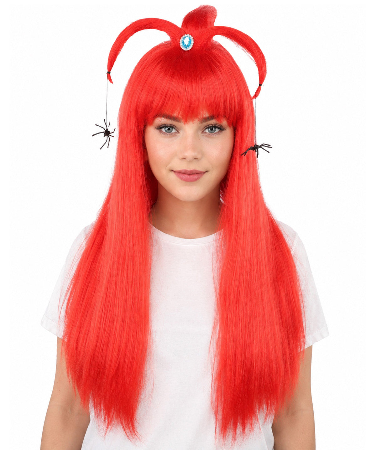 HPO Adult Women's Spider Gothic Sculpted Wig | Multiple Color Options, create of synthetic fiber, architectural spider-leg loops with blunt bangs, breathable base | Party, Halloween, theater, drag, performance, costume events