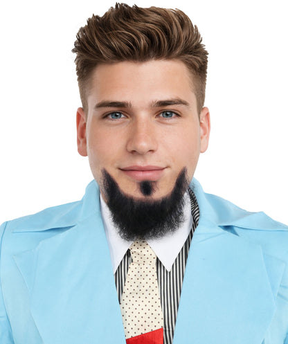 HPO Men’s Balbo Goatee Beard | Dark Black Human Hair | Ideal for Cosplay, Stage Performances & Themed Events