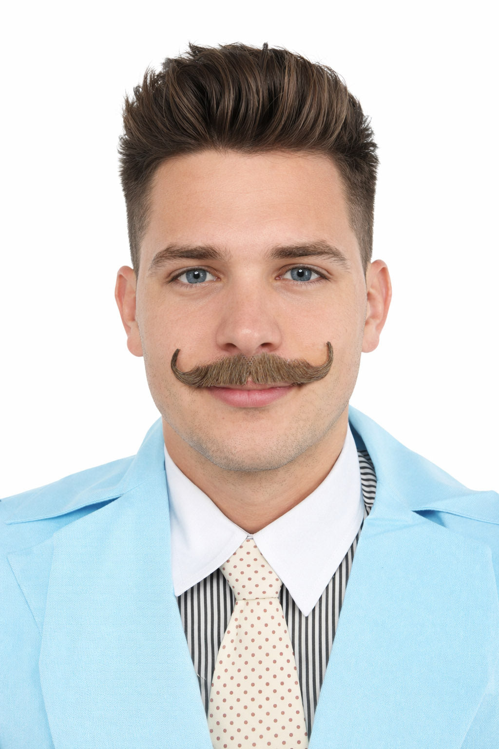 HPO Men's Classic Holiday Doc Mustache | Multiple Colors | Novelty False Facial Hair | Costume Accessory for Adults