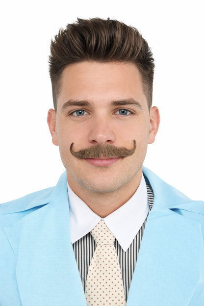 HPO Men's Classic Holiday Doc Mustache | Multiple Colors | Novelty False Facial Hair | Costume Accessory for Adults