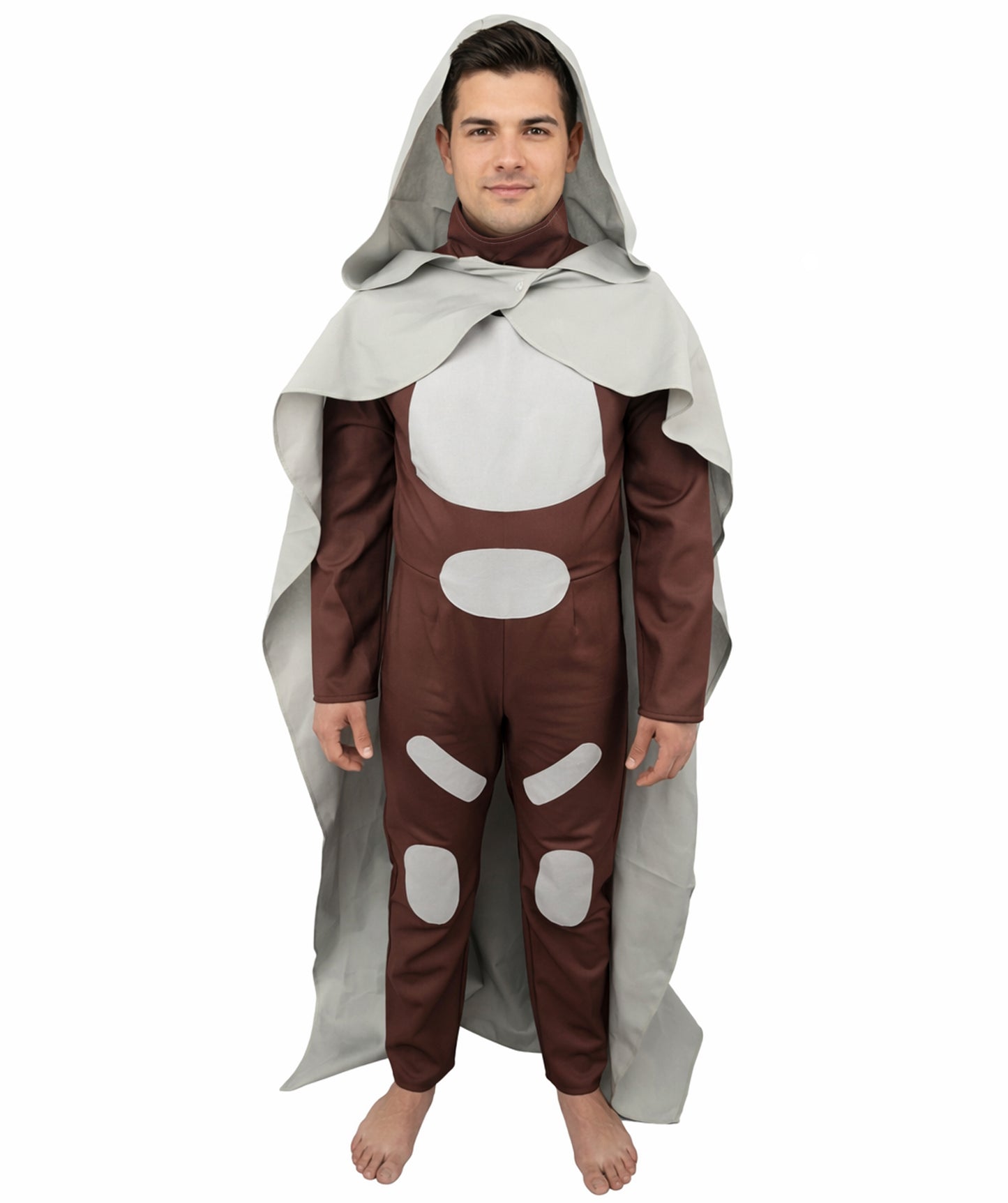 HPO Men's Fictional Character Long Grey & Brown Costume, Perfect for Halloween, Flame-retardant Synthetic Fabric