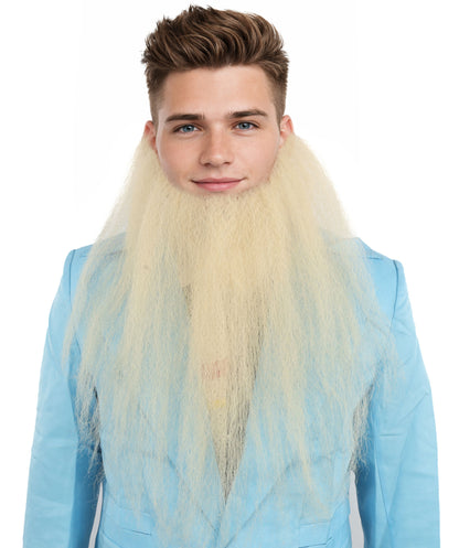 HPO Adult Men's Blonde Human Hair Long Beard I Facial Hair I Perfect for Halloween and Cosplay