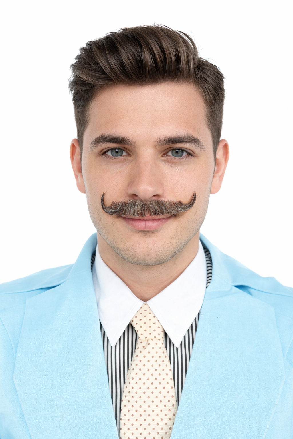 HPO Men's Classic Holiday Doc Mustache | Multiple Colors | Novelty False Facial Hair | Costume Accessory for Adults