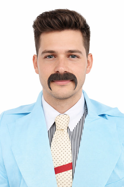 HPO  Men's Fake Human Hair Cop Mustache | Black Color