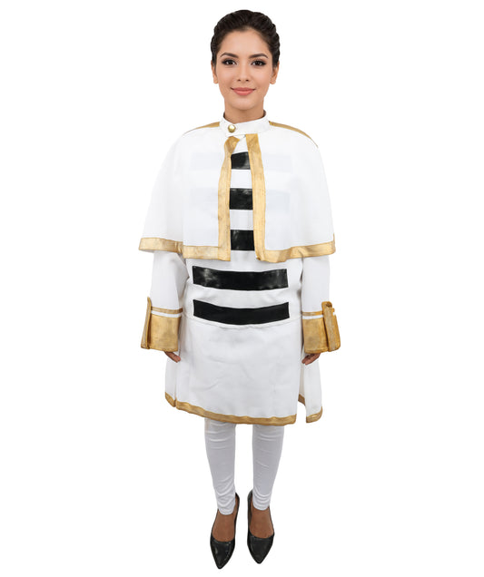 C-ZOFEK Frieren Elf Cosplay White Costume White Cape| Skirt, Pantyhose, Earrings