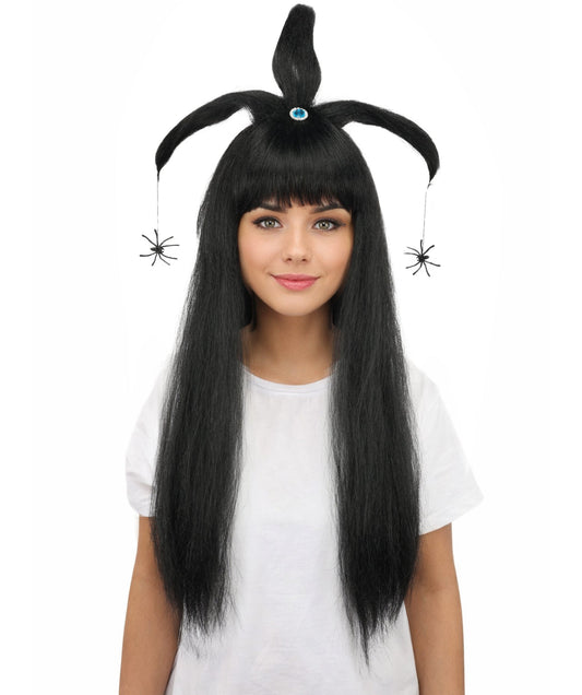 HPO Adult Women's Spider Gothic Sculpted Wig | Multiple Color Options, create of synthetic fiber, architectural spider-leg loops with blunt bangs, breathable base | Party, Halloween, theater, drag, performance, costume events