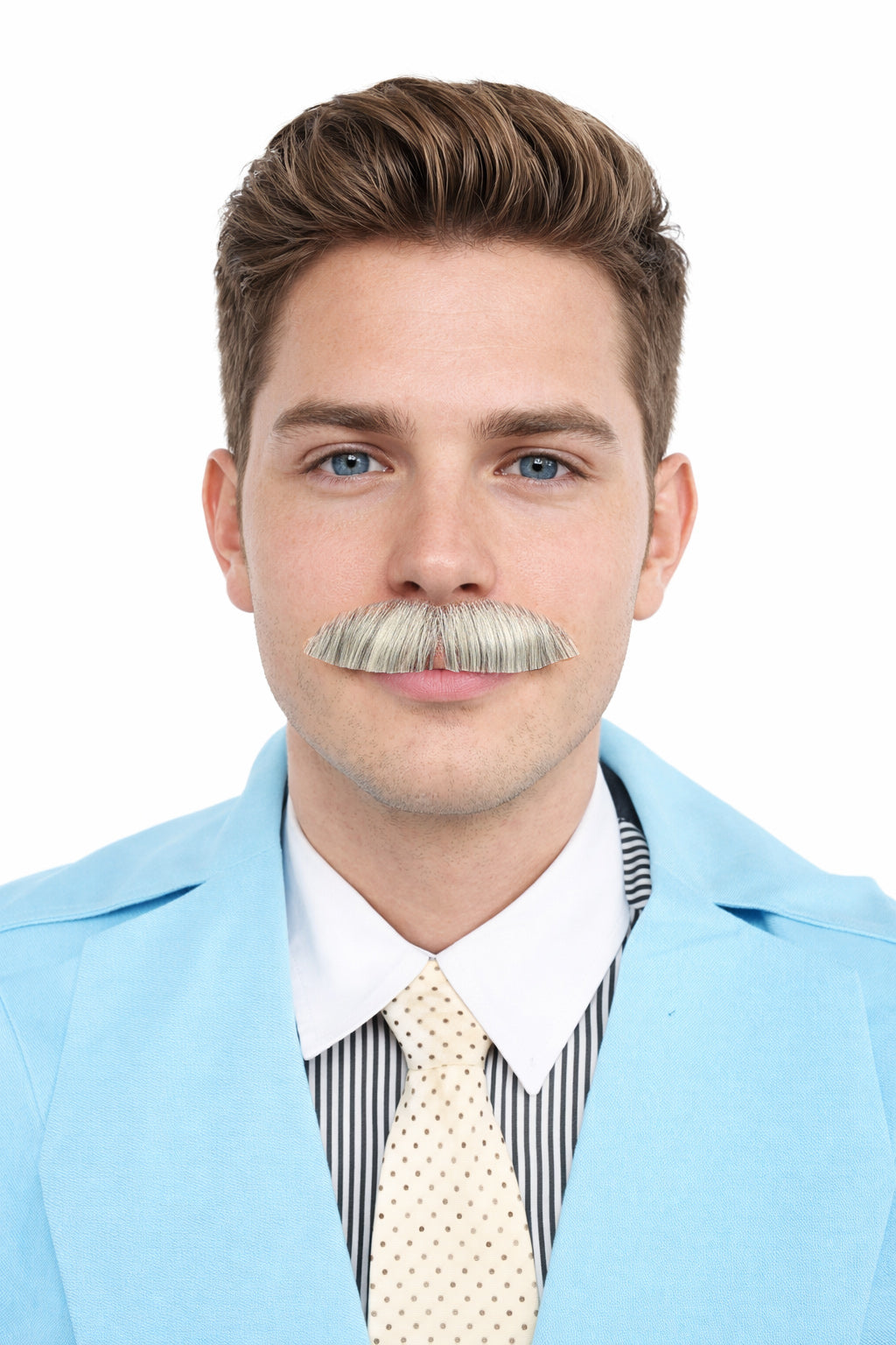 HPO | Premium Human Facial Hair Golden Mustache For Men | Multiple Colors Option