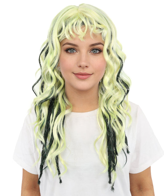 HPO Adult Women's Mullet Wig – Multicolor Fantasy Inspired Hair with Short Front and Long Back | Ideal for Cosplay, Themed Parties, and Unique Character Looks