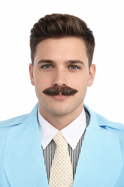 HPO | Premium Human Facial Hair Golden Mustache For Men | Multiple Colors Option
