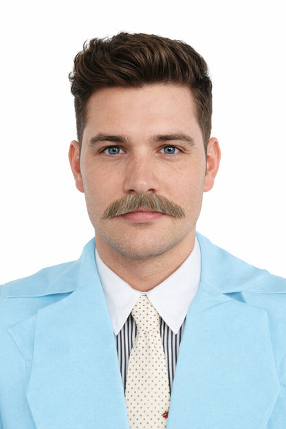 Men's Human Hair Moustache | Facial Hair Multiple Colours Option | HPO