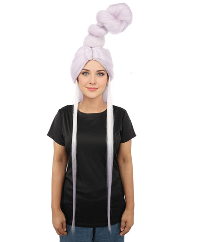HPO Adult Women's Sculpted Loop Topknot Wig | Multiple Color Options | Create of synthetic fiber, gravity-defying twisted vertical bun with long face-framing strands, breathable base | Party, Halloween, theater, drag, performance, costume events