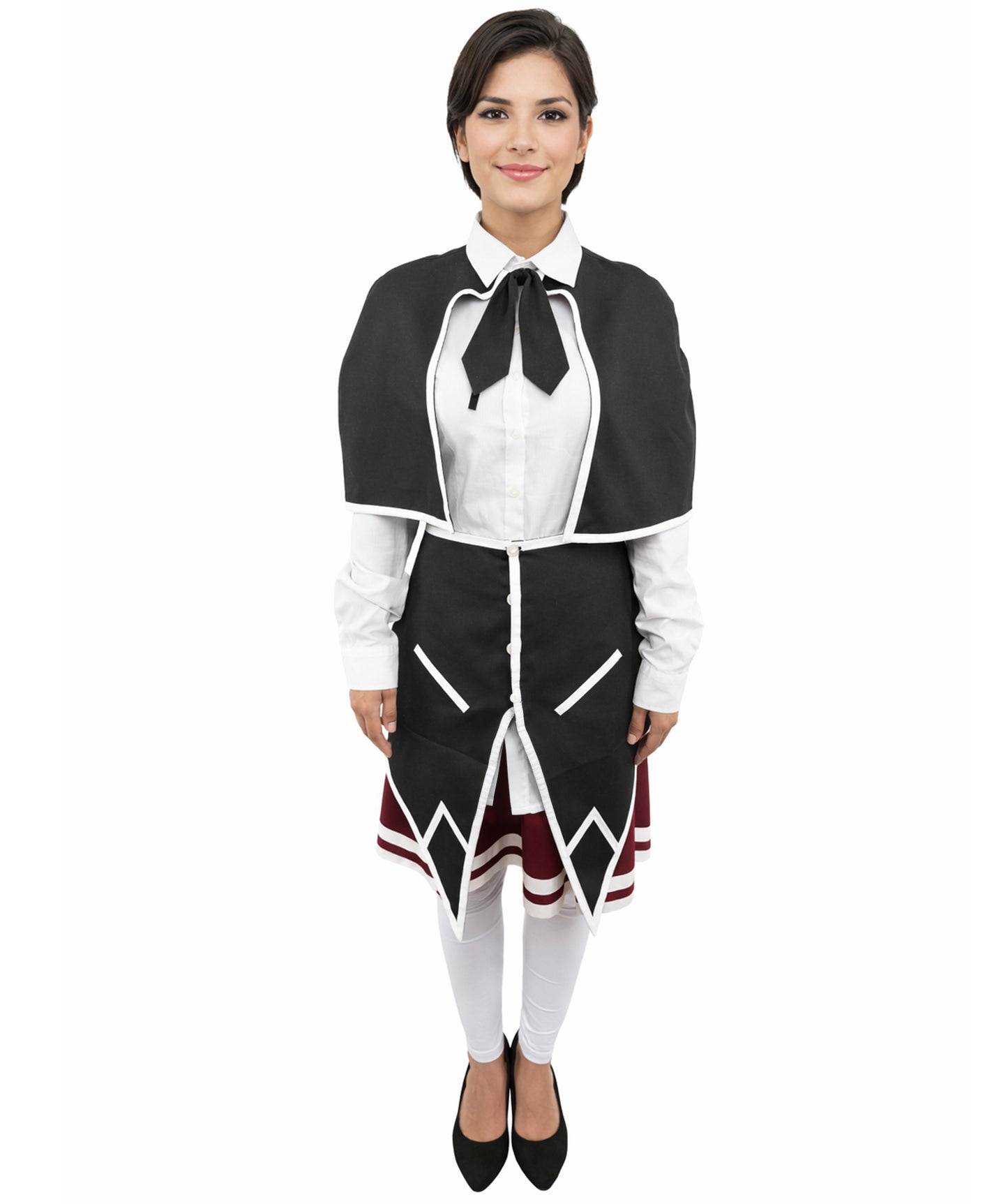 HPO Women's Anime Manga Series Protagonist Red Uniform Costume Set, Suitable for Halloween, Flame-retardant Synthetic Fabric