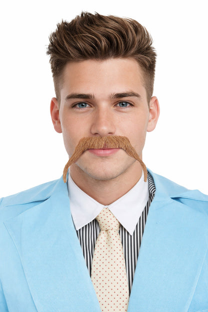 HPO  Men's Fake Human Hair Walrus Mustache | Brown Color