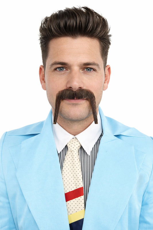 Men's Long Fu Manchu Mustache | Synthetic Facial Hair | Multiple Colors | HPO