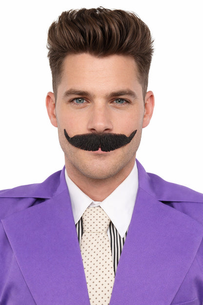Men's Handlebar Style Mustache Set | Black Fancy Facial Hair