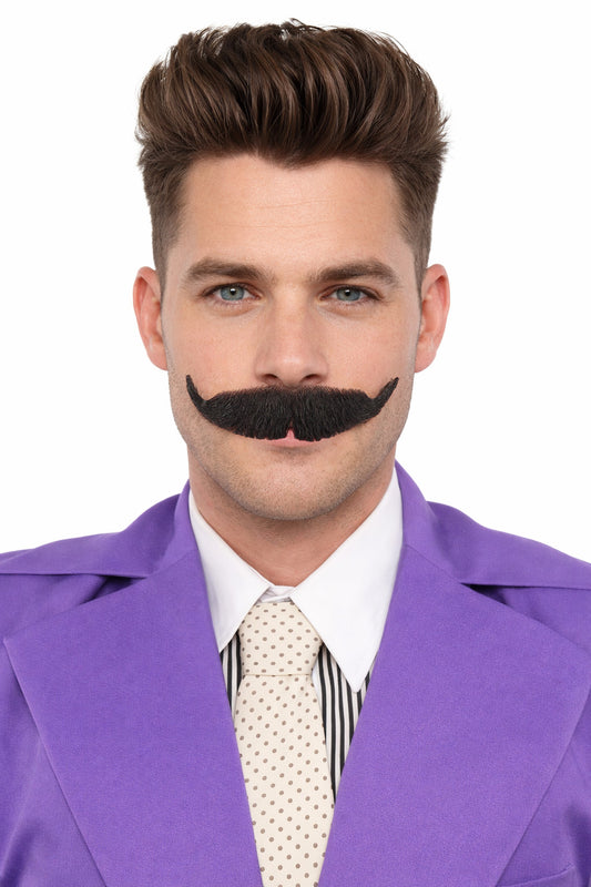 Men's Handlebar Style Mustache Set | Black Fancy Facial Hair
