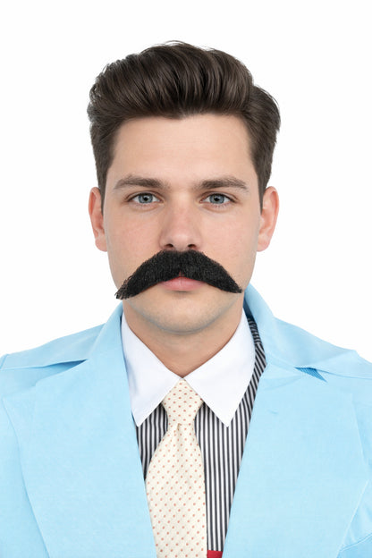 Premium Cowboy Horseshoe Synthetic Facial Hair Mustache | HPO