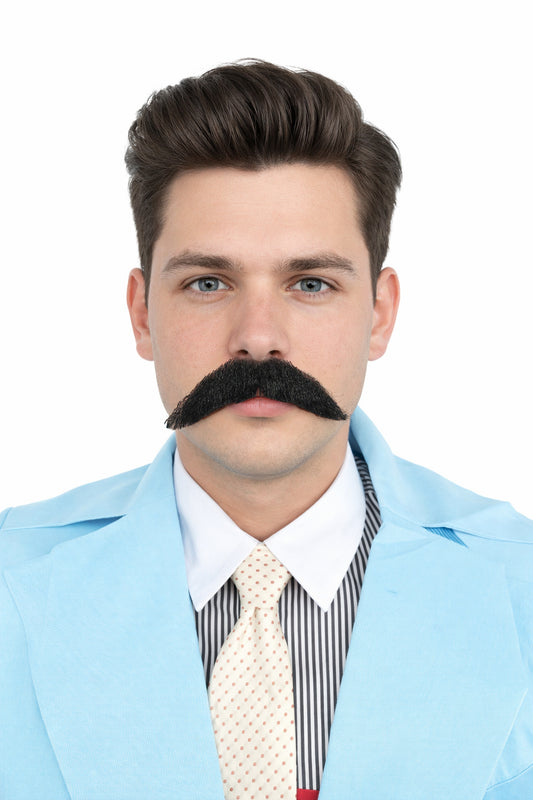 Premium Cowboy Horseshoe Synthetic Facial Hair Mustache | HPO