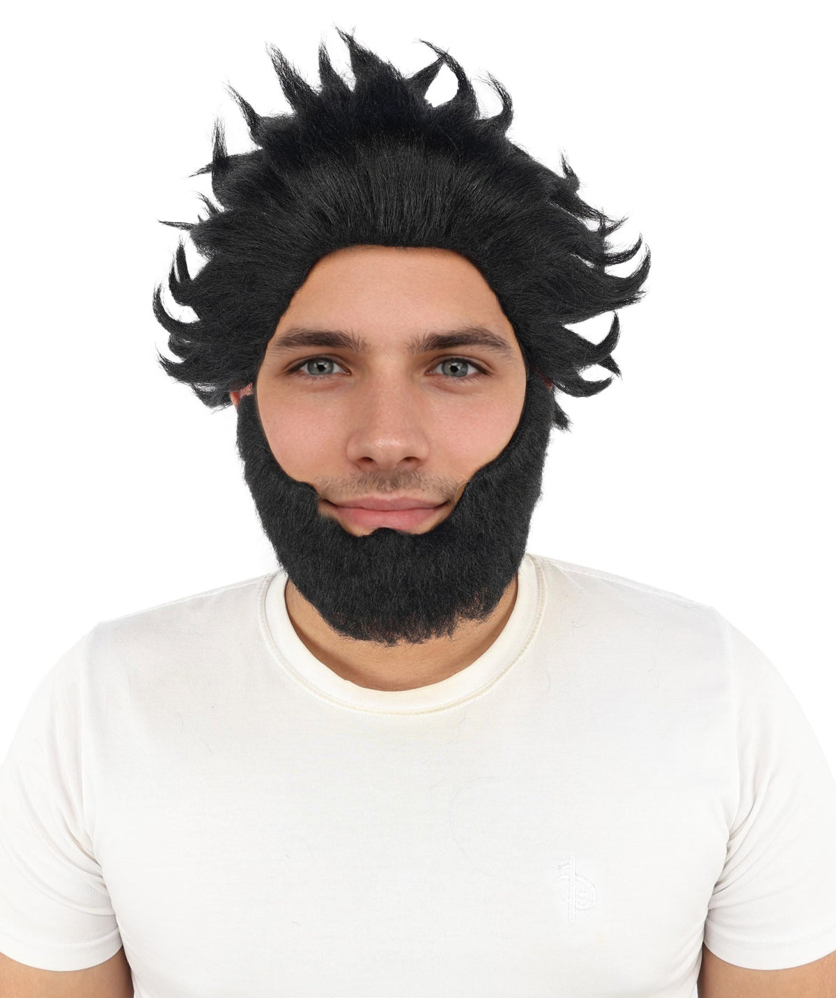 HPO Adult & Teen Men’s 11-Inch Spiky Wig with Beard Set | Multiple Color Options, Ideal for Cosplay, and Themed Events | Bold Style for Fun and Creative Looks