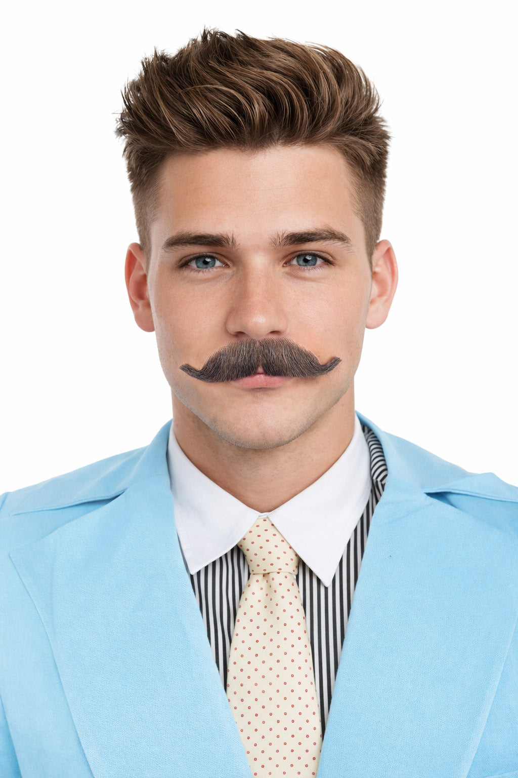 HPO Men's Setit Brown Moustache Facial Hair | Natural-Looking Style |  Synthetic Fiber