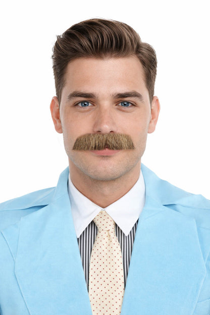 Men's Lampshade Mustache | Human Facial Hair | Multiple Colors | HPO