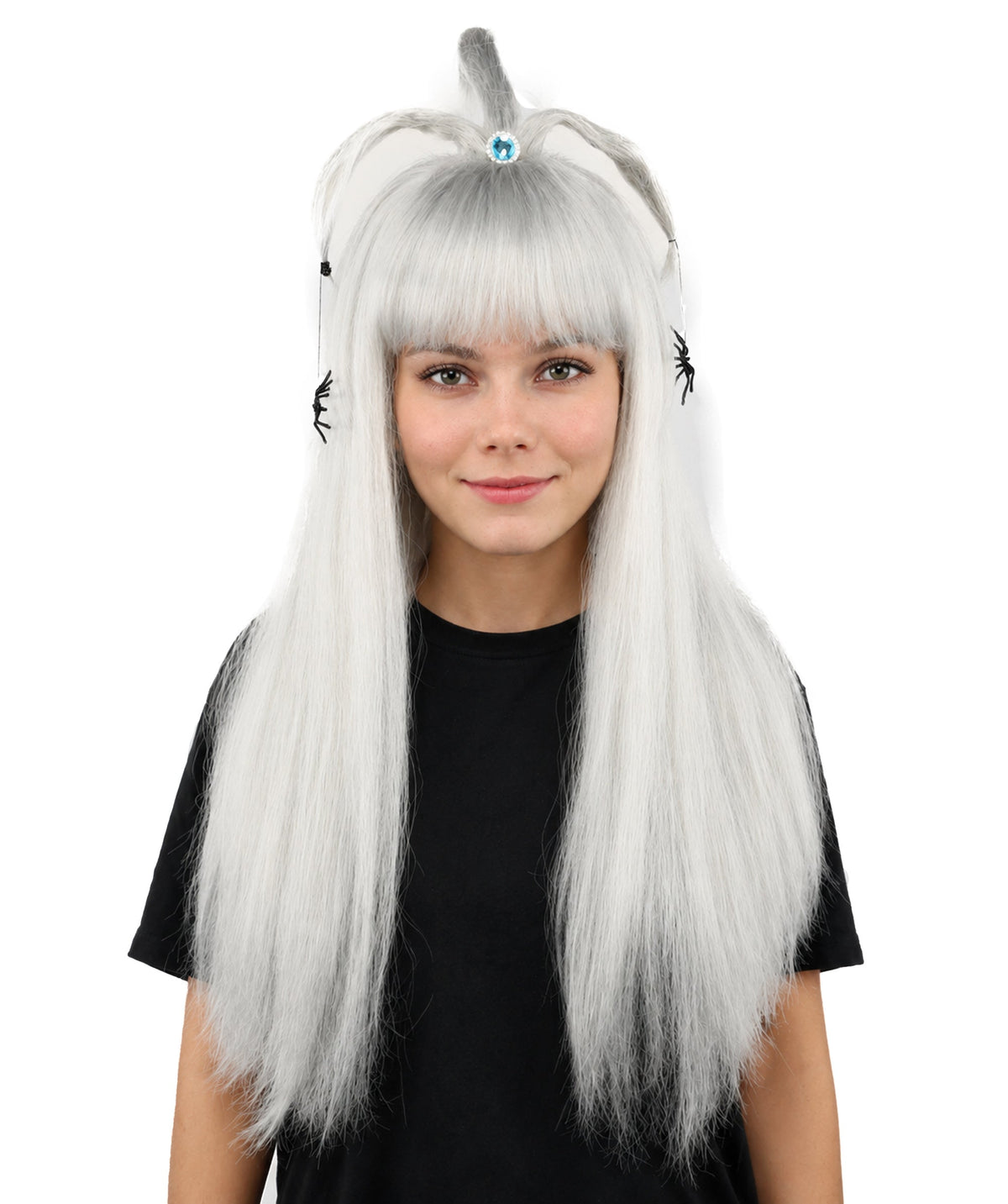 HPO Adult Women's Spider Gothic Sculpted Wig | Multiple Color Options, create of synthetic fiber, architectural spider-leg loops with blunt bangs, breathable base | Party, Halloween, theater, drag, performance, costume events