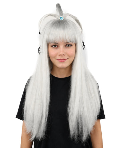 HPO Adult Women's Spider Gothic Sculpted Wig | Multiple Color Options, create of synthetic fiber, architectural spider-leg loops with blunt bangs, breathable base | Party, Halloween, theater, drag, performance, costume events