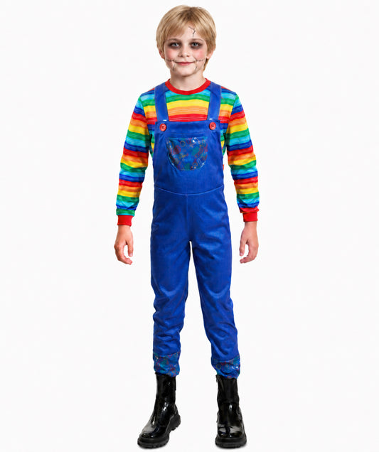 HPO Teen Evil Doll Multiple Costume | Ragged Dress with Doll Makeup Accessories | Creepy Doll Outfit for Halloween Costume Roleplay & Themed Events