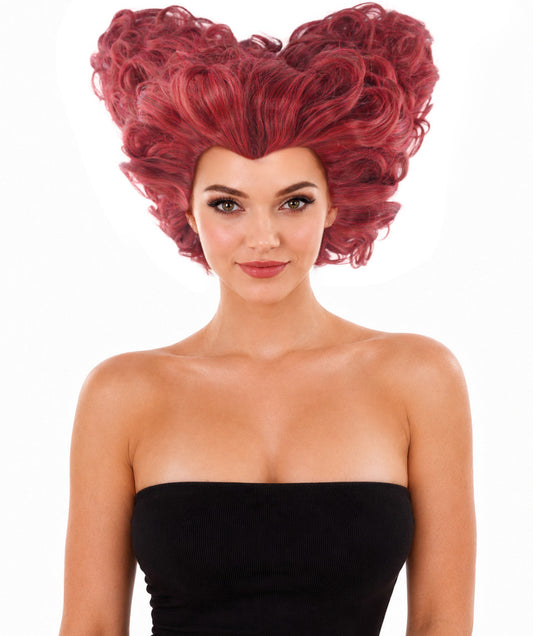 Red Heart Shaped Womens Wig , Queen Wig , Premium Breathable Capless Cap