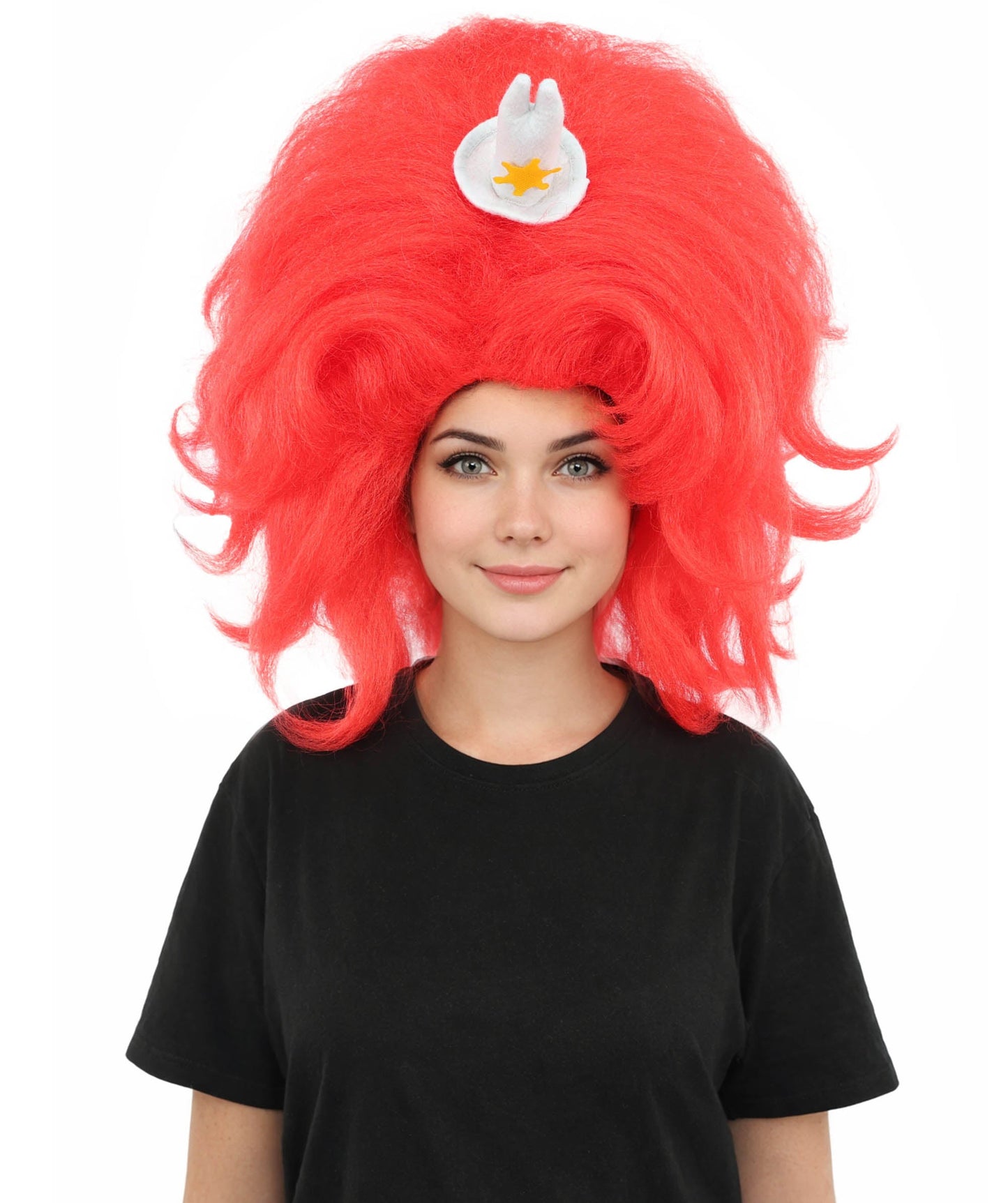 HPO Adult Women's Long Red Bob Wig | Straight Shoulder-Length Black Hair with Blunt Bangs, Included Accessory Set & Breathable Cap | Halloween, Anime Roleplay, Costume Party & Daily Wear